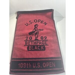 2009 US Open BETHPAGE BLACK USGA Member Golf Bag Towel 36"x12" VINTAGE ~ 109th
